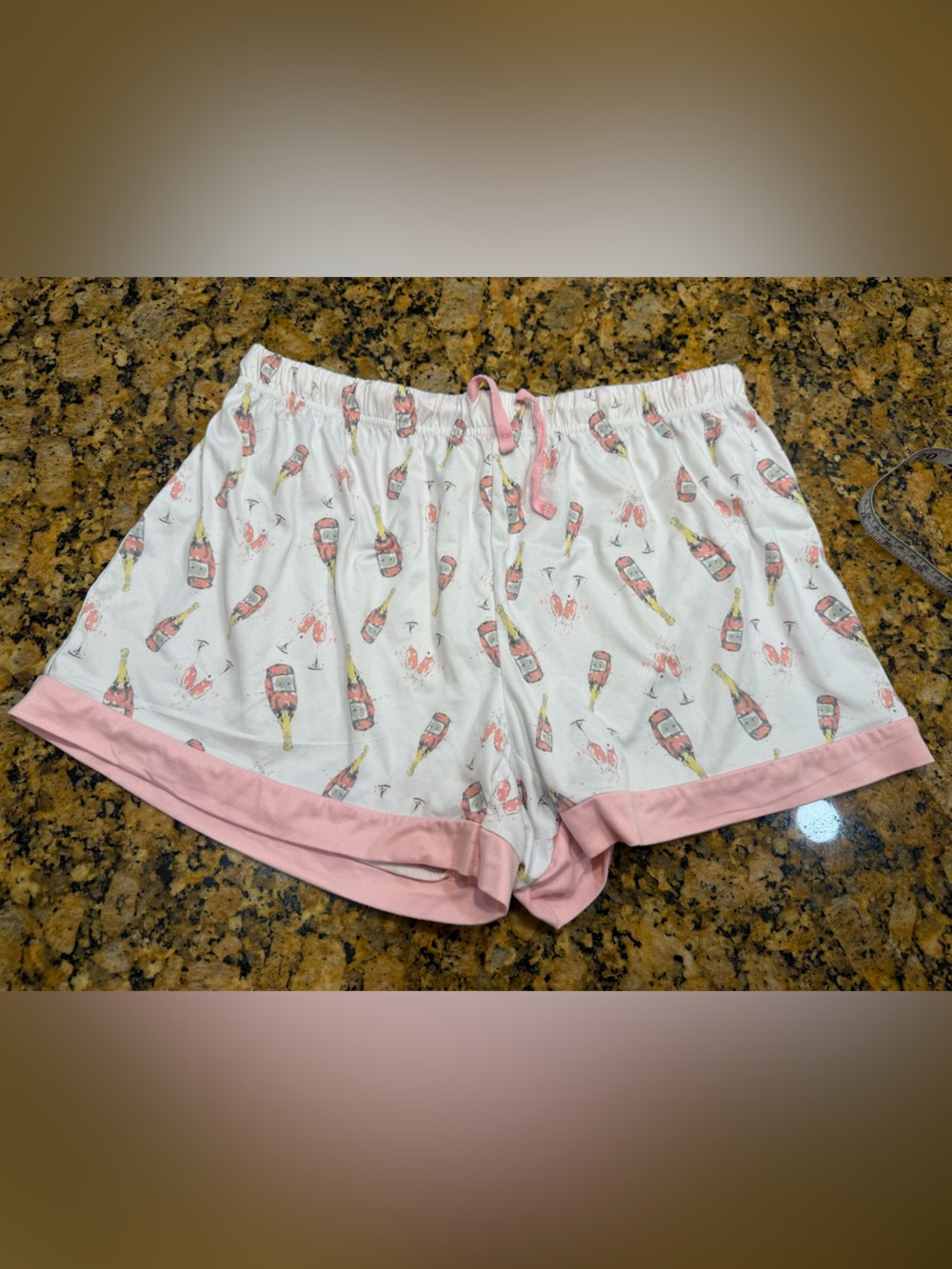 Women’s White & Pink Printed Sleep Shorts